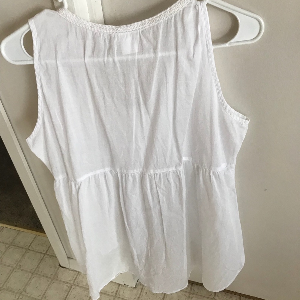 Boho chic style white light weight tank